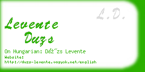 levente duzs business card